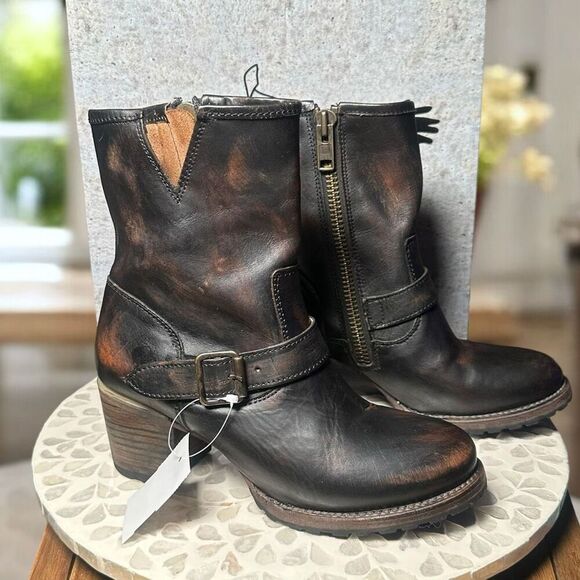 Freebird by Steven Carlito Boots Distressed Leather Ankle Mid-Calf Women’s Size - Picture 6 of 15